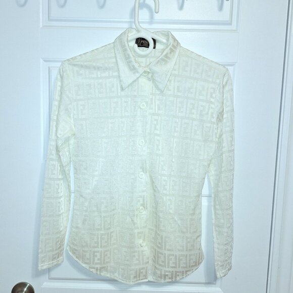 Vintage Fendi monogram sheer blouse - Picture 10 of 11